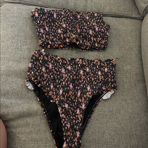 Floral Smocked Bikini Set